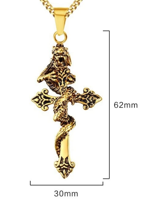 CONG Stainless steel Cross Ethnic Regligious Necklace 2