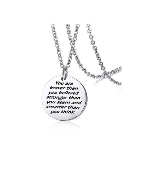 CONG Stainless Steel With Minimalist round card Necklaces 2
