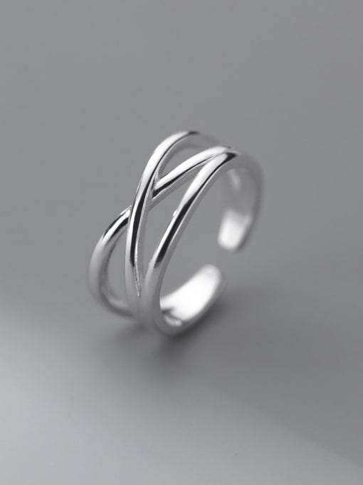 Rosh 925 Sterling Silver Geometric Minimalist Stackable Ring 0