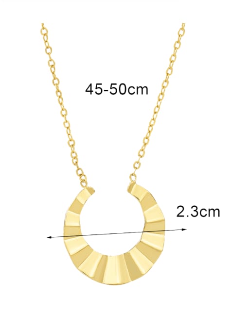 CHARME Brass Geometric Minimalist Folded Round Pendant Necklace 3