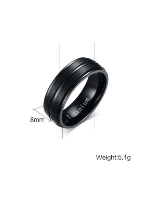 Pure black Titanium Steel Geometric Minimalist Band Ring