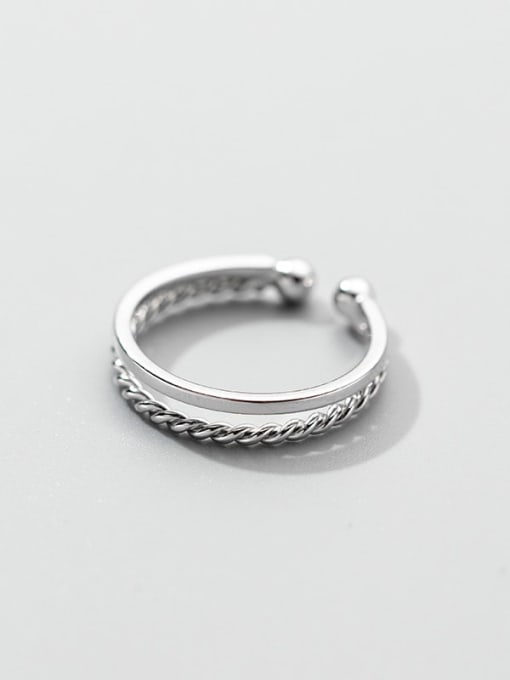 Rosh 925 Sterling Silver Geometric Minimalist Stackable Ring 4