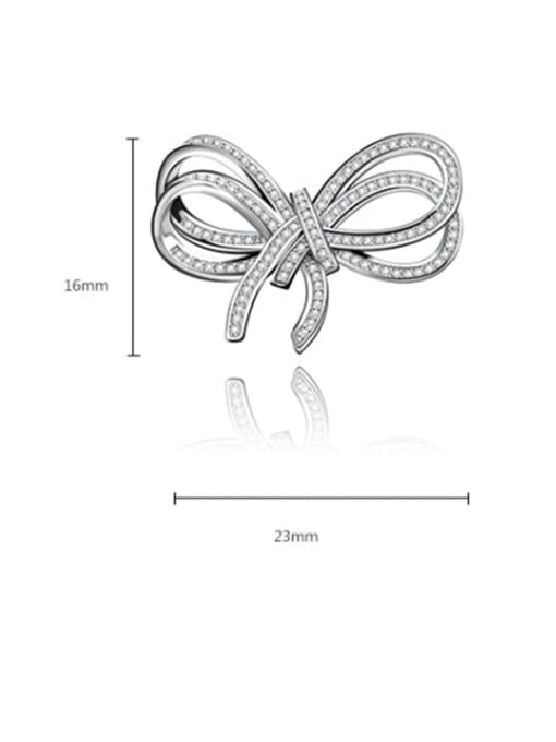 BLING SU Copper Cubic Zirconia Butterfly Dainty Stud Earring 2