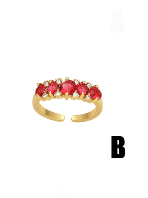 B Brass Cubic Zirconia Star Vintage Band Ring