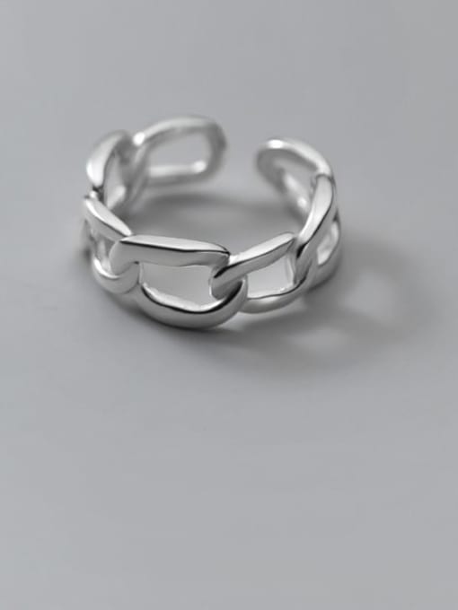 Rosh 925 Sterling Silver Hollow Geometric Minimalist Band Ring 1