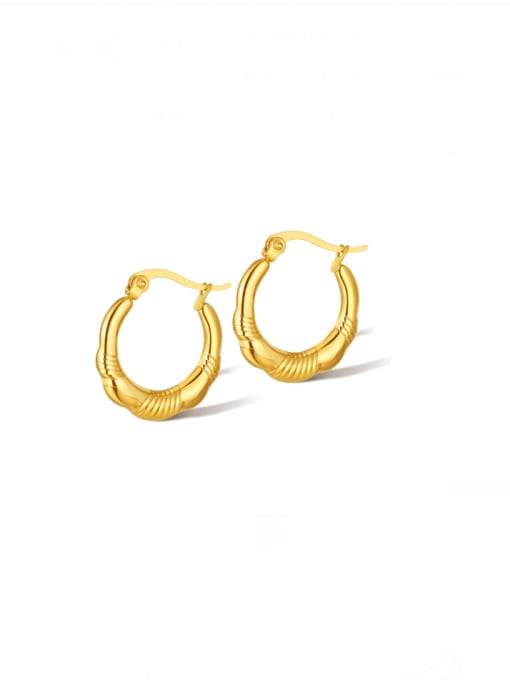 GE885 gold Stainless steel Geometric Minimalist Huggie Earring