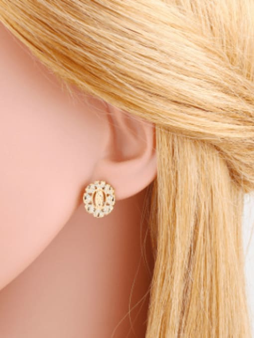 CC Brass Geometric Vintage Stud Earring 1