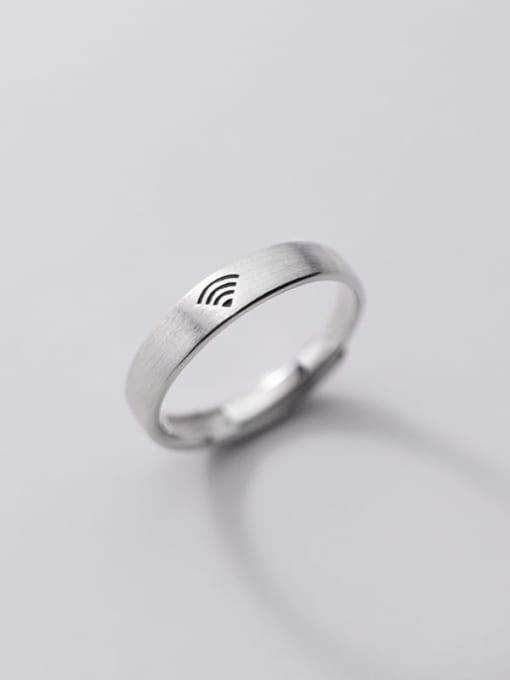Rosh 925 Sterling Silver Irregular Minimalist WIFI Couple Ring 3
