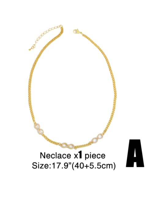 A Brass Cubic Zirconia Geometric Hip Hop Necklace