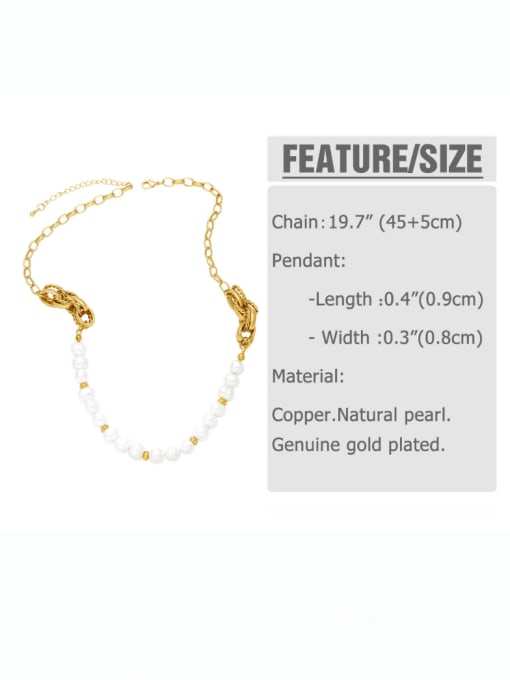 CC Brass Freshwater Pearl Geometric Hip Hop Necklace 4
