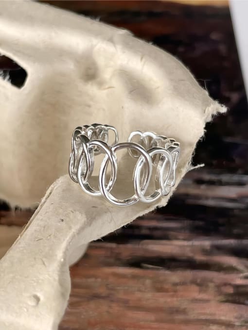 Boomer Cat 925 Sterling Silver Geometric Vintage Band Ring