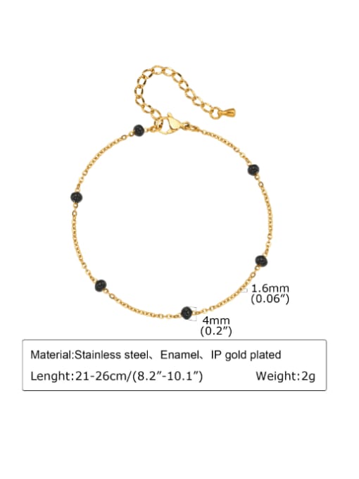 LI MUMU Stainless steel Natural Stone Geometric Trend Anklet 2