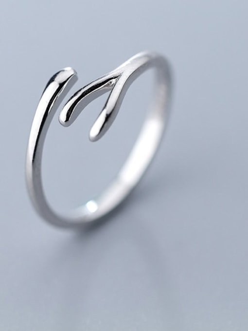 Rosh 925 Sterling Silver Irregular Minimalist Free Size Band Ring 1