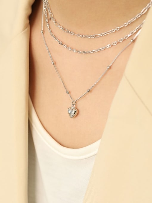 DAKA 925 Sterling Silver Heart Minimalist Necklace 2