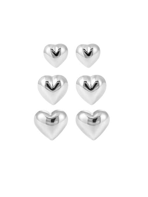 DAKA 925 Sterling Silver Smooth Heart Minimalist Stud Earring 0