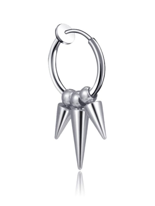 Three point steel ear clip Titanium Irregular Minimalist Stud Earring