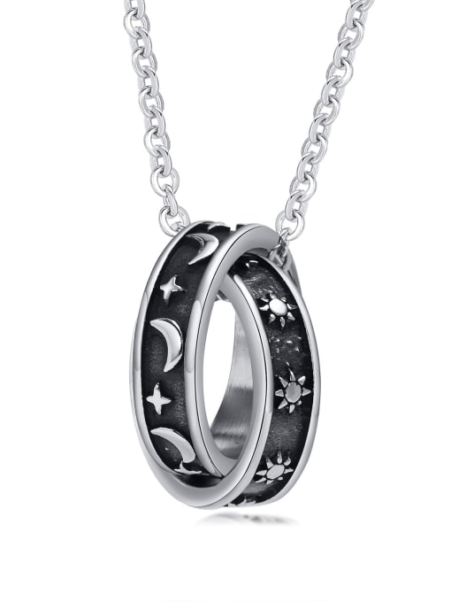 CONG Stainless steel Geometric Hip Hop Necklace 0