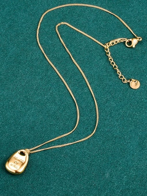 A TEEM Titanium Steel Oval Vintage Bag Pendant Necklace 2