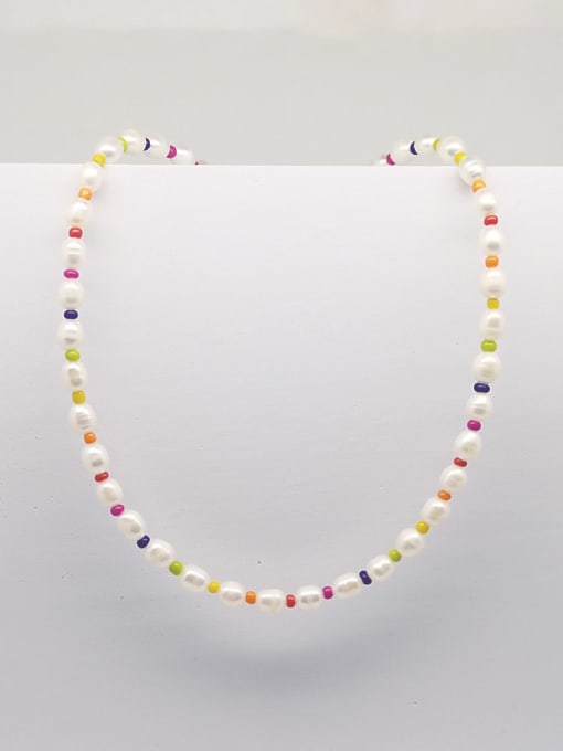 MMBEADS Freshwater Pearl Multi Color Miyuki Beads Pure Handmade Necklace 1