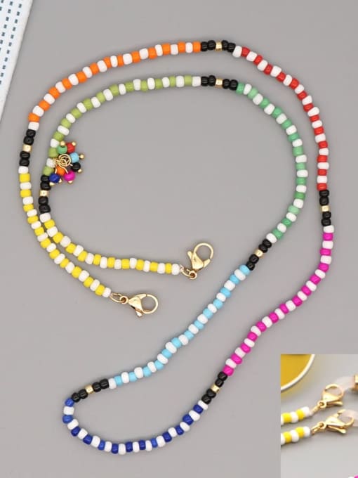 GZ N200004B Stainless steel Multi Color TOHAO  Bead  Bohemia Hand-woven Necklace
