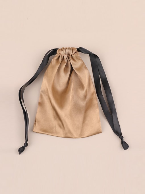 Brown Emulation Silk Jewelry Drawstring Pocket