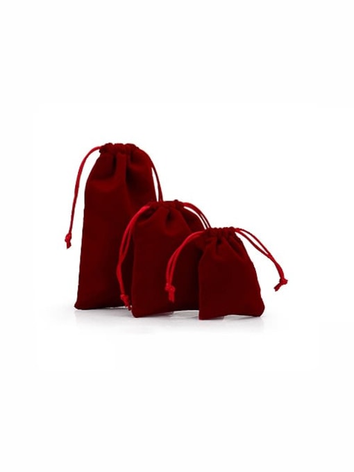 Red Flannel Beam Port Velvet Pouches Bag For Earrings,Rings,Necklaces,Bracelets And Brooches