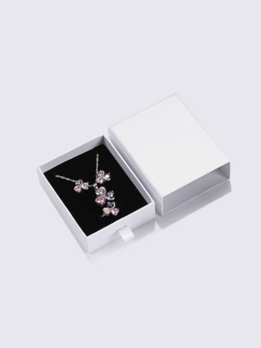 Pearl White Eco-Friendly Paper Pull Out Jewelry Box For Necklaces,Earrings,Brooches
