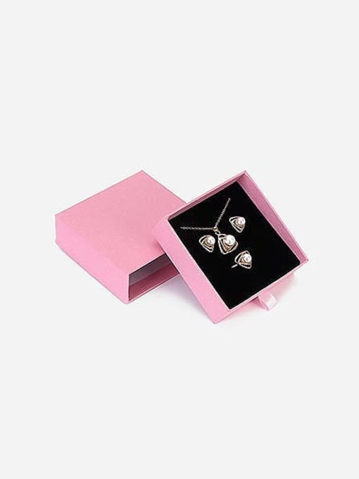 Pink Eco-friendly Paper Pull Out Jewelry Box For Bracelets,Necklaces,Bangles and Small Jewelry Sets