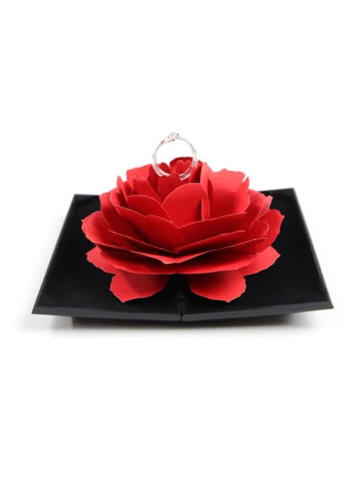 Black Rose Flower Resin  Jewelry Ring Box For Wending Rings