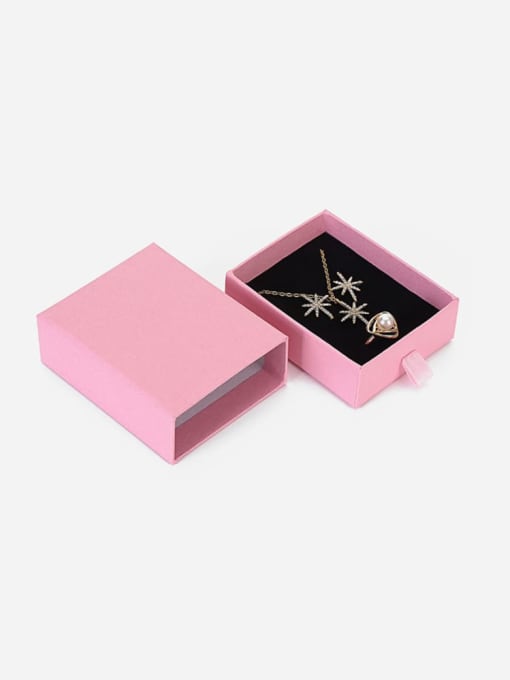 Pink Eco-Friendly Paper Pull Out Jewelry Box For Necklaces,Earrings,Brooches
