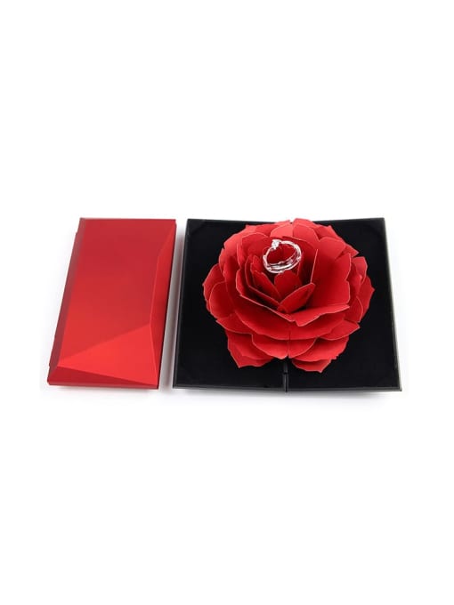 TM Rose Flower Resin  Jewelry Ring Box For Wending Rings 0