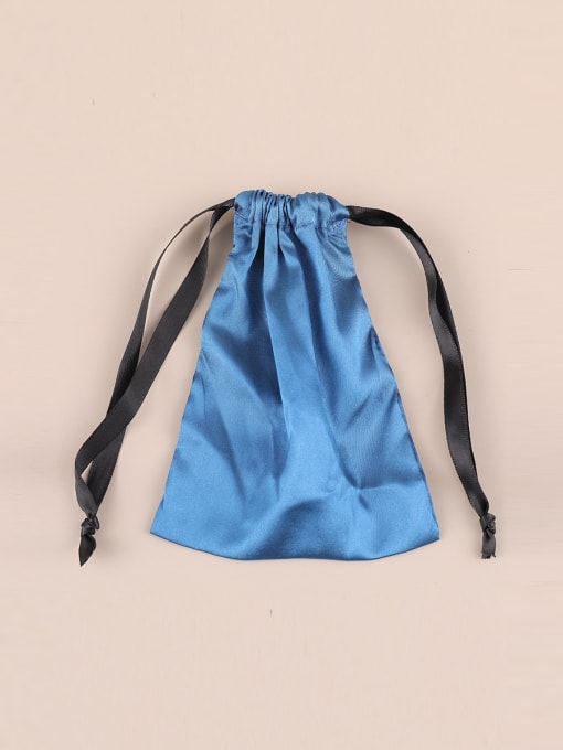 Blue Emulation Silk Jewelry Drawstring Pocket