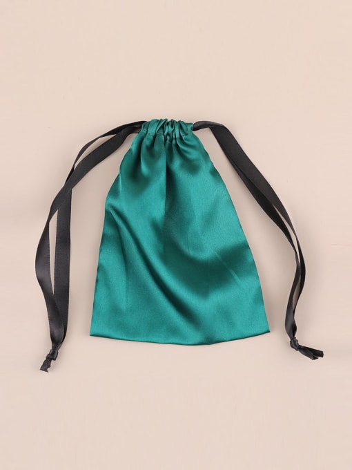 Green Emulation Silk Jewelry Drawstring Pocket