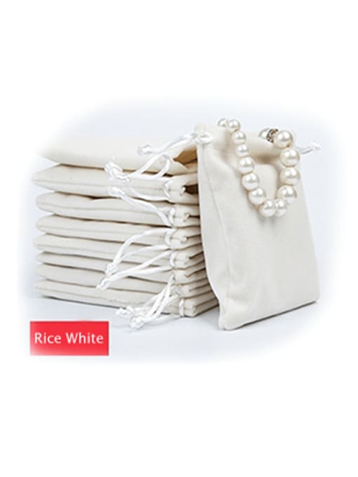 Rice White Flannel Beam Port Velvet Pouches Bag For Earrings,Rings,Necklaces,Bracelets And Brooches