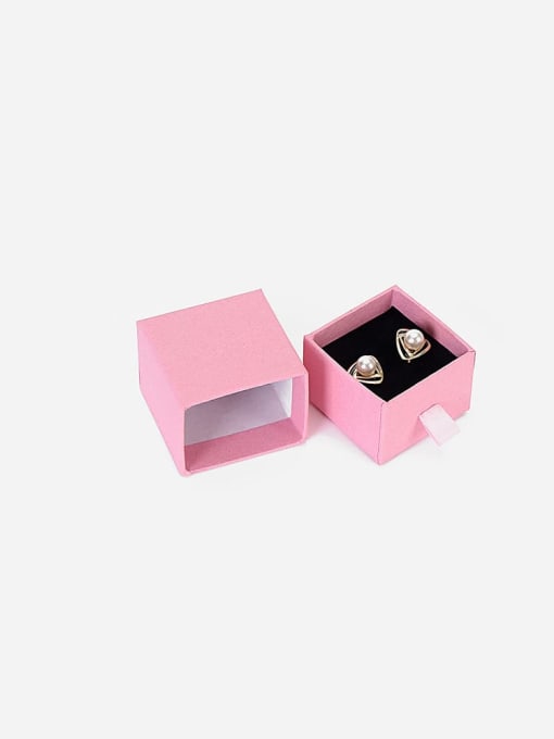Pink Eco-Friendly Paper Pull Out Jewelry Box For Rings, Small Earrings