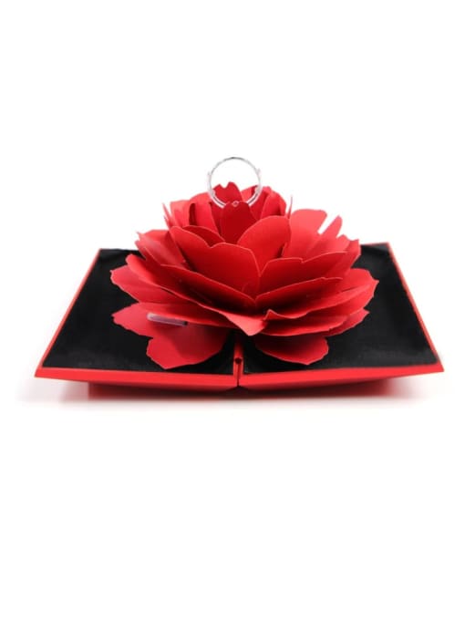 Red Rose Flower Resin  Jewelry Ring Box For Wending Rings