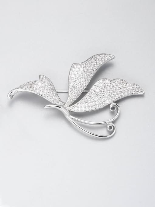 Lin Liang Brass Cubic Zirconia White Butterfly Minimalist Pins & Brooches