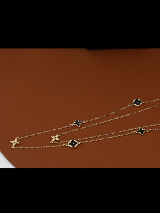 Gold Brass Geometric Minimalist Long Strand Necklace