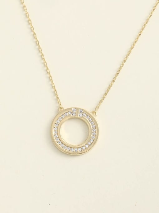 Gold 925 Sterling Silver Cubic Zirconia White Round Minimalist Long Strand Necklace