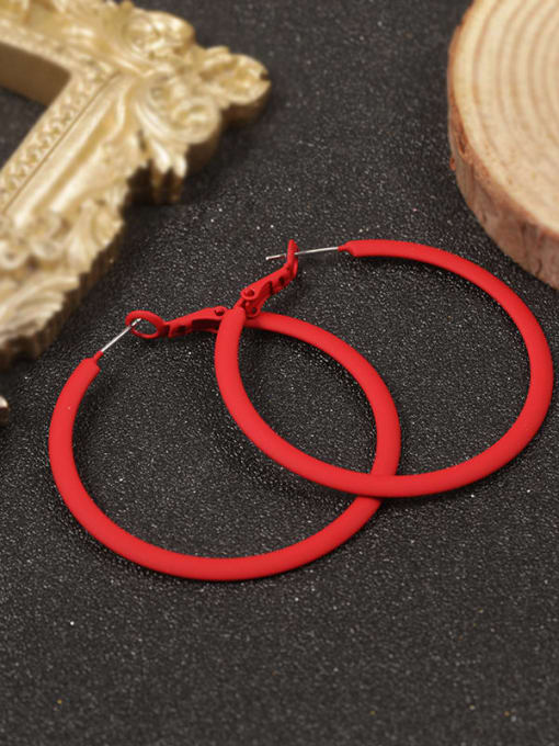 Lin Liang Brass Enamel Round Minimalist Hoop Earring