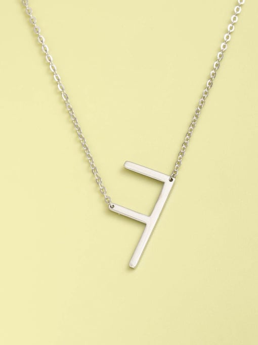 White 925 Sterling Silver Letter Minimalist Necklace