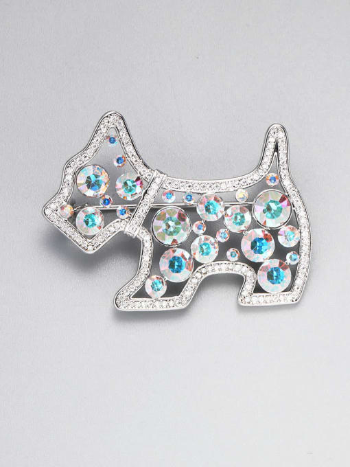 Lin Liang Brass Cubic Zirconia Multi Color Horse Minimalist Pins & Brooches 0