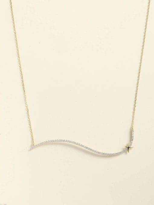 ANI VINNIE 925 Sterling Silver Cubic Zirconia White Irregular Minimalist Choker Necklace