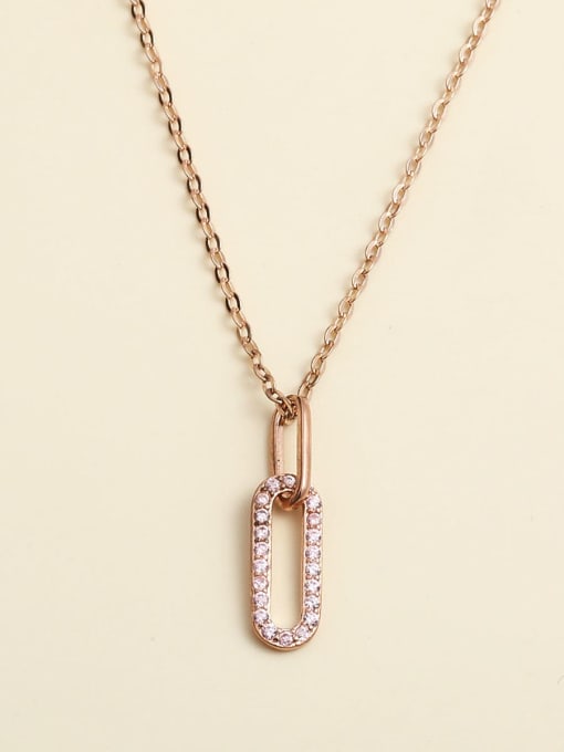 ANI VINNIE 925 Sterling Silver Cubic Zirconia Pink Round Minimalist Necklace 0