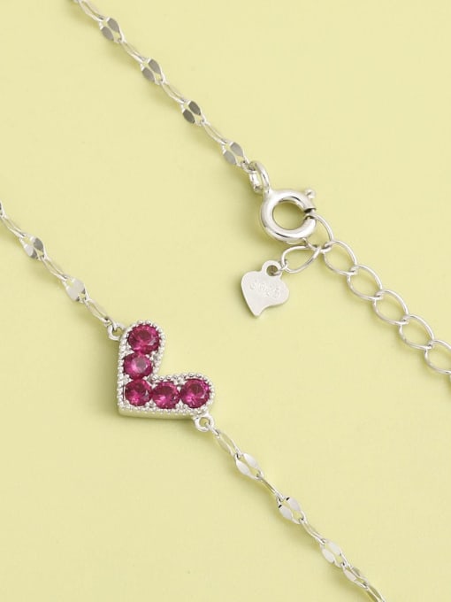 ANI VINNIE 925 Sterling Silver Rhinestone Purple Heart Minimalist Long Strand Necklace 1