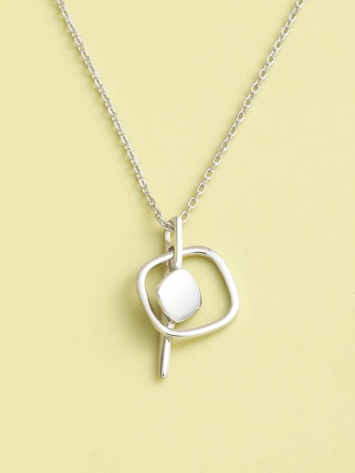 ANI VINNIE 925 Sterling Silver Geometric Minimalist Long Strand Necklace