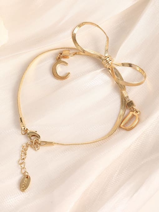 Lin Liang Brass Bowknot Cute Adjustable Bracelet 1
