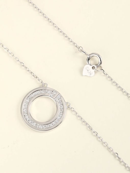 ANI VINNIE 925 Sterling Silver Cubic Zirconia White Round Minimalist Choker Necklace 1