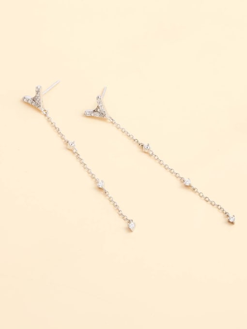 ANI VINNIE 925 Sterling Silver White Geometric Minimalist Drop Earring 1
