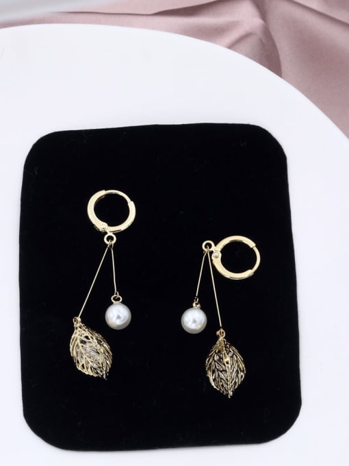 Gold Brass Cubic Zirconia White Tree of Life Classic Drop Earring